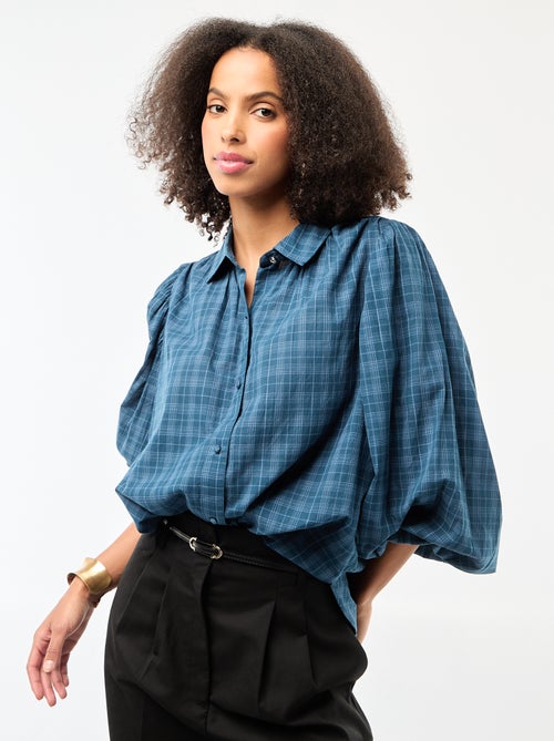 Soepe blouse met ruitprint - Kiabi