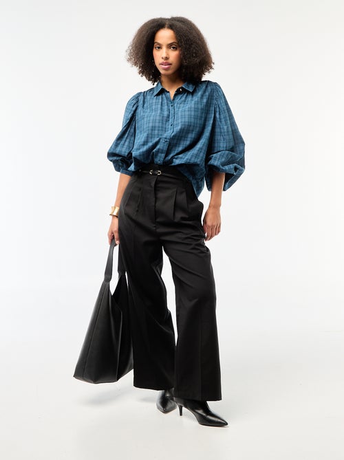 Soepe blouse met ruitprint - Kiabi