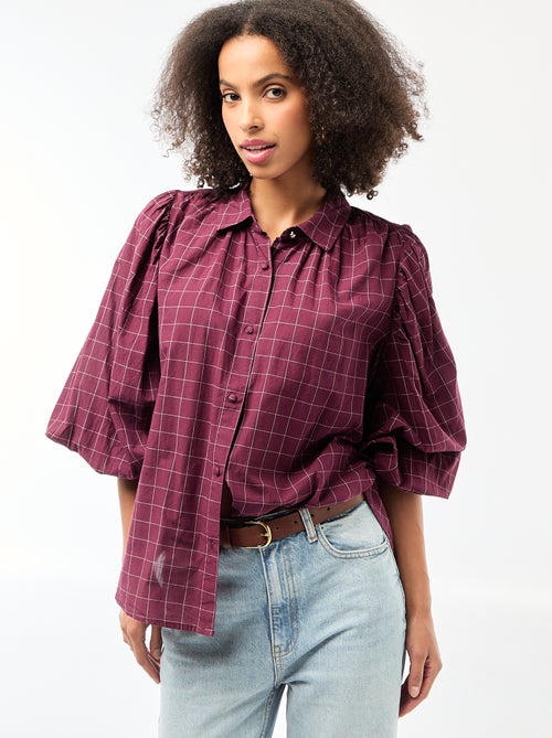 Soepe blouse met ruitprint - Kiabi