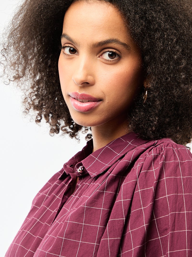 Soepe blouse met ruitprint Rood - Kiabi
