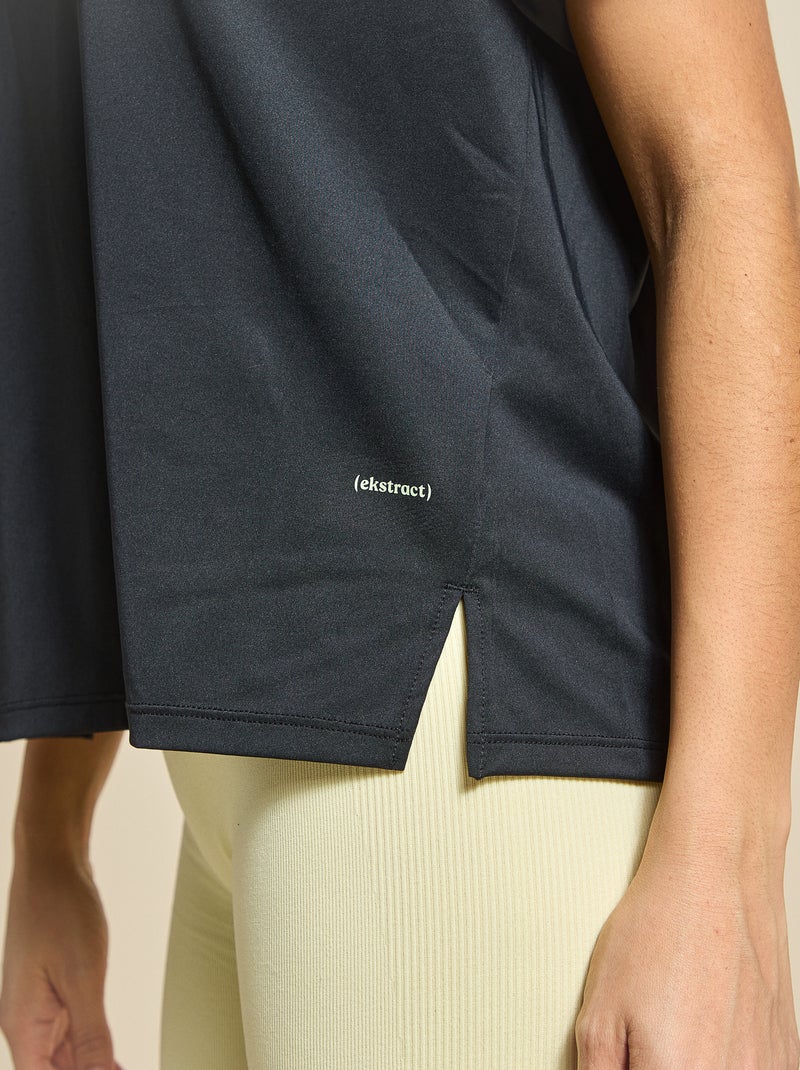 Soepel T-shirt met split aan de achterkant - (ekstract) Zwart - Kiabi