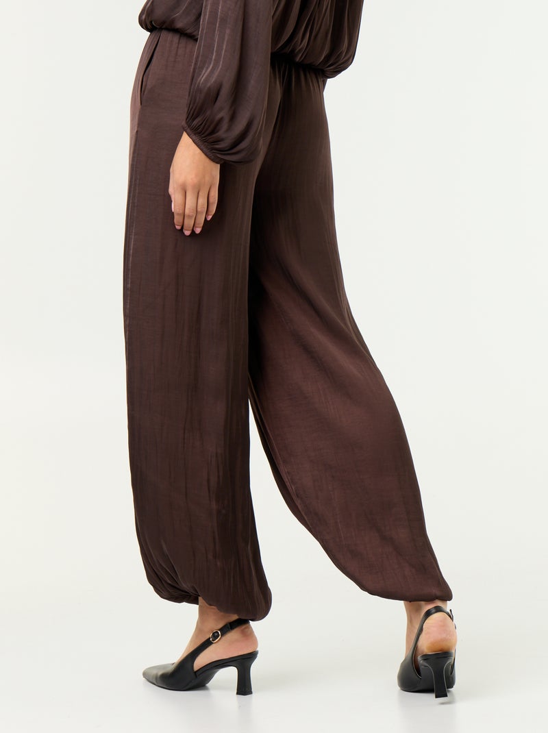 Soepele ballonbroek Bruin - Kiabi