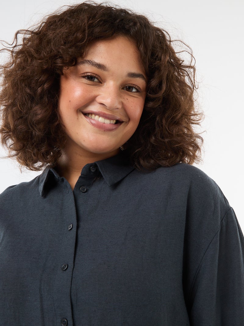 Soepele blouse met lange mouwen Blauw - Kiabi