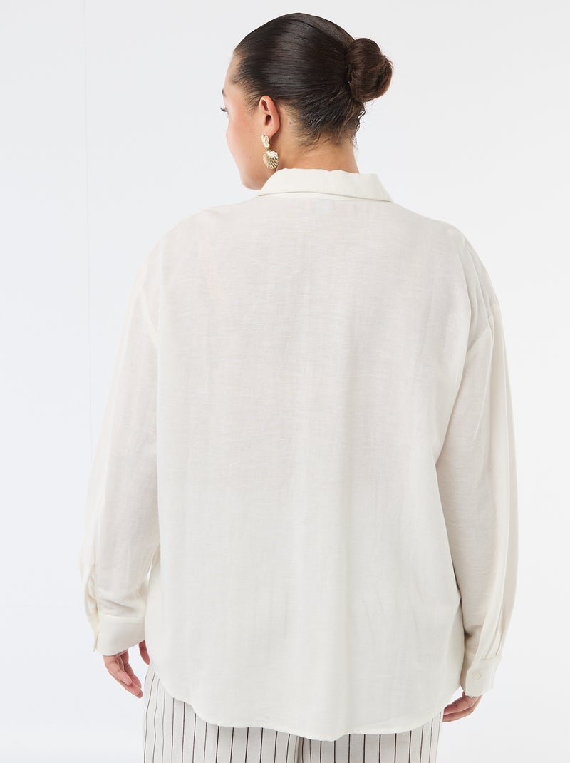 Soepele blouse met lange mouwen Wit - Kiabi