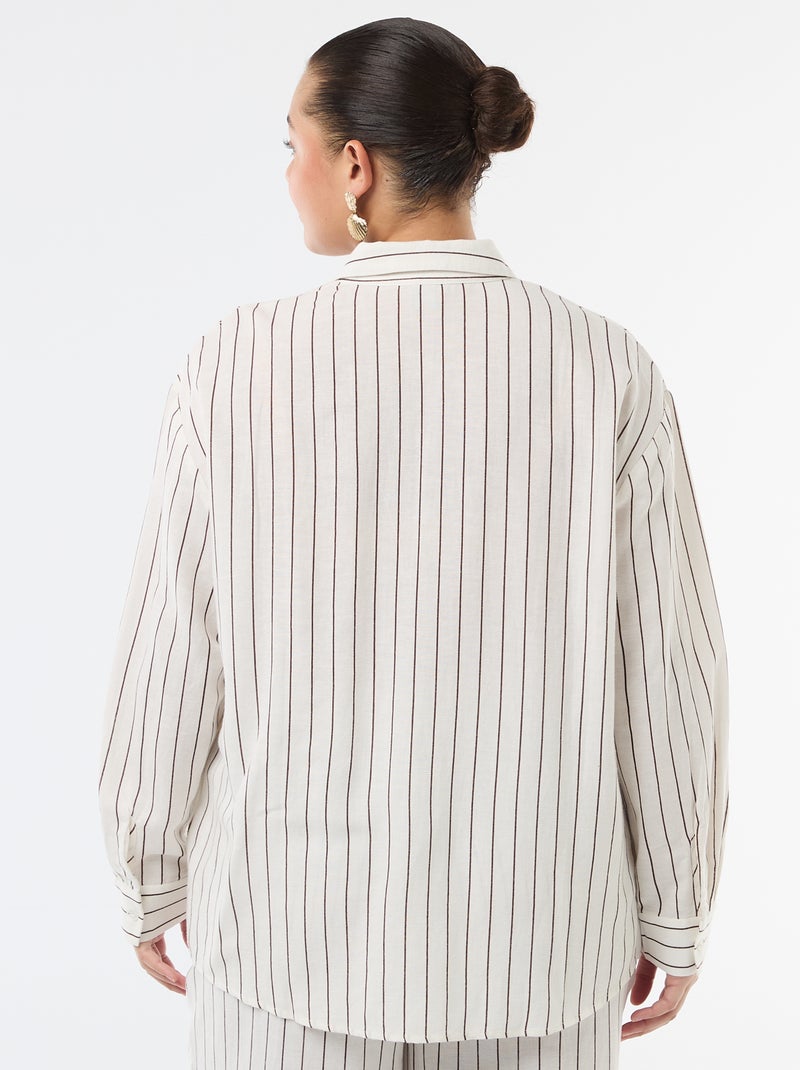 Soepele blouse met lange mouwen Wit - Kiabi