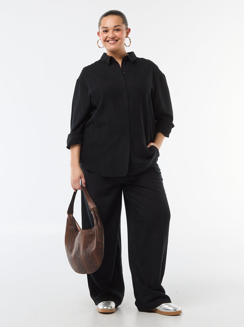 Soepele blouse met lange mouwen Zwart - Kiabi