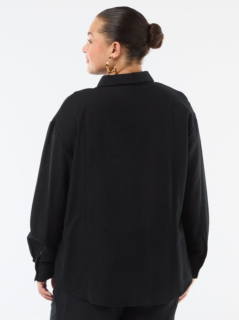 Soepele blouse met lange mouwen Zwart - Kiabi