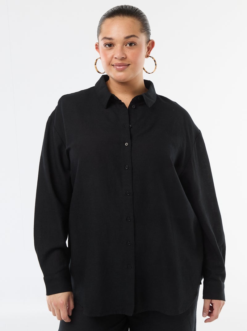 Soepele blouse met lange mouwen Zwart - Kiabi