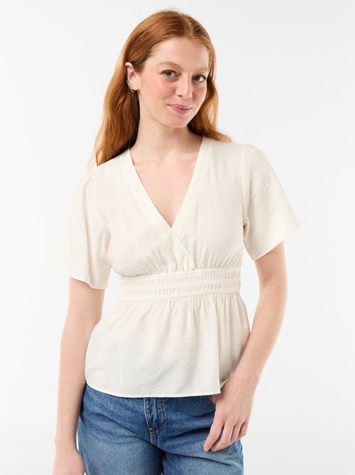 Soepele blouse met uitlopend model - Kiabi