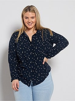 Dames Size+ - Soepele blouse met zak - Kiabi