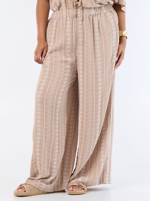 Soepele broek met borduursels - Kiabi