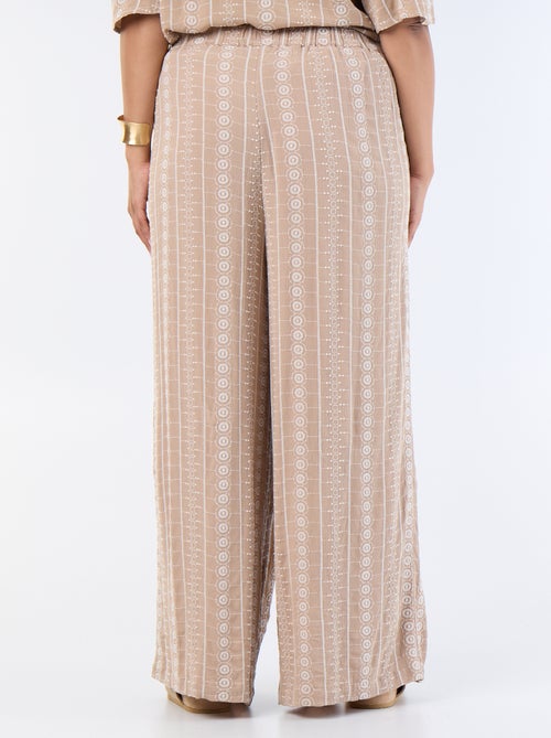 Soepele broek met borduursels - Kiabi