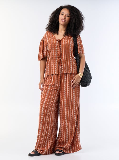 Soepele broek met borduursels - Kiabi