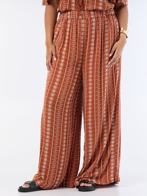Soepele broek met borduursels - Kiabi