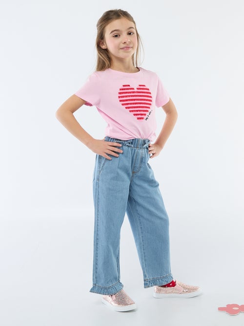 Soepele broek met jeanslook - Kiabi