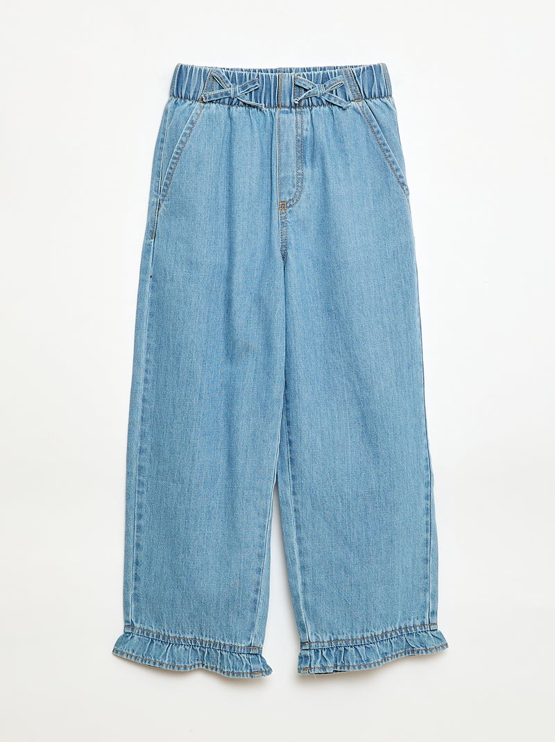 Soepele broek met jeanslook Blauw - Kiabi