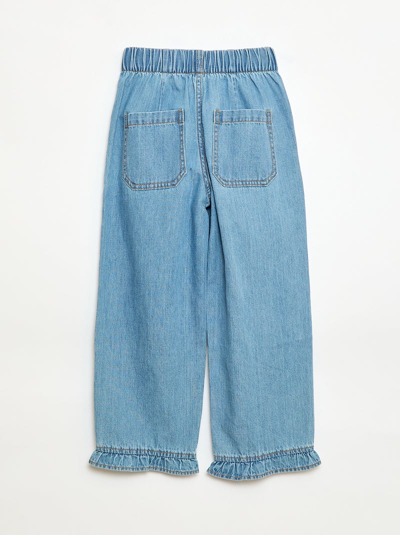 Soepele broek met jeanslook Blauw - Kiabi