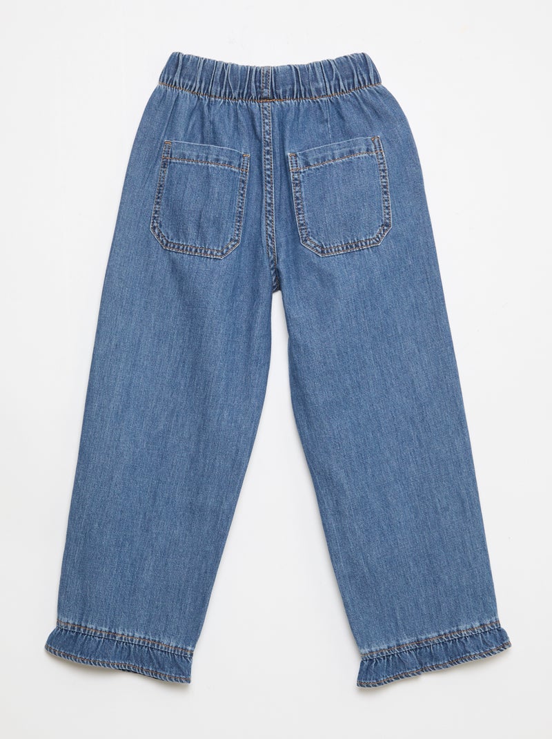 Soepele broek met jeanslook Donkerblauw - Kiabi