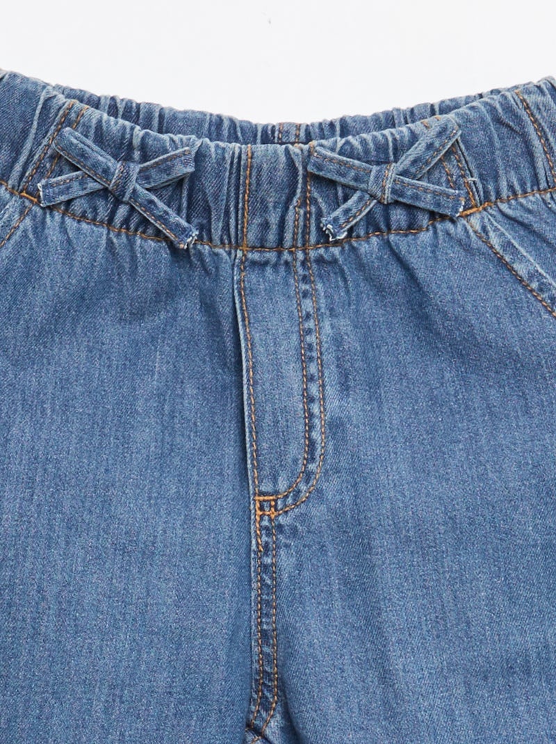 Soepele broek met jeanslook Donkerblauw - Kiabi
