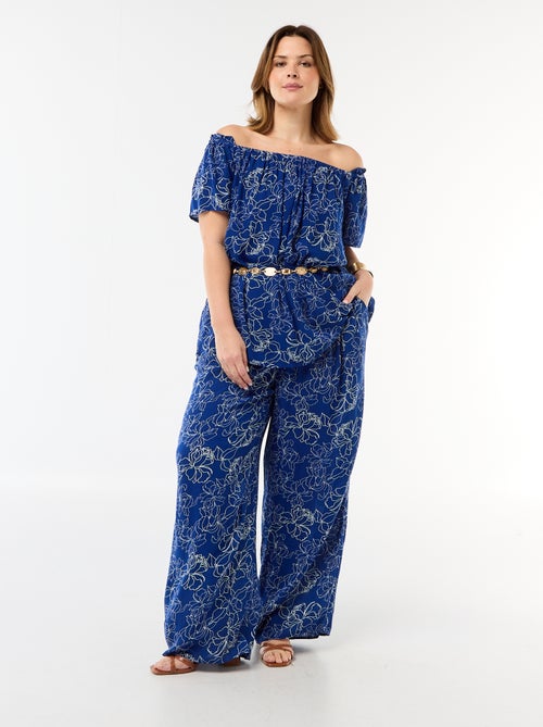 Soepele crêpe blouse met korte mouwen - Kiabi