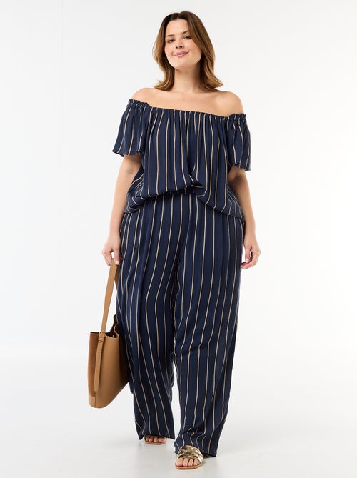 Soepele crêpe blouse met korte mouwen - Kiabi