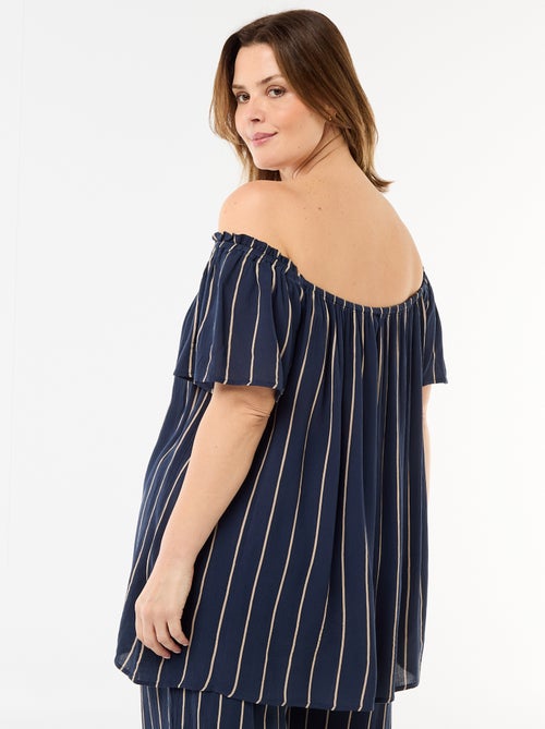 Soepele crêpe blouse met korte mouwen - Kiabi