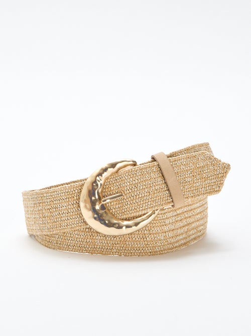 Soepele elastische riem met stro-look - Kiabi