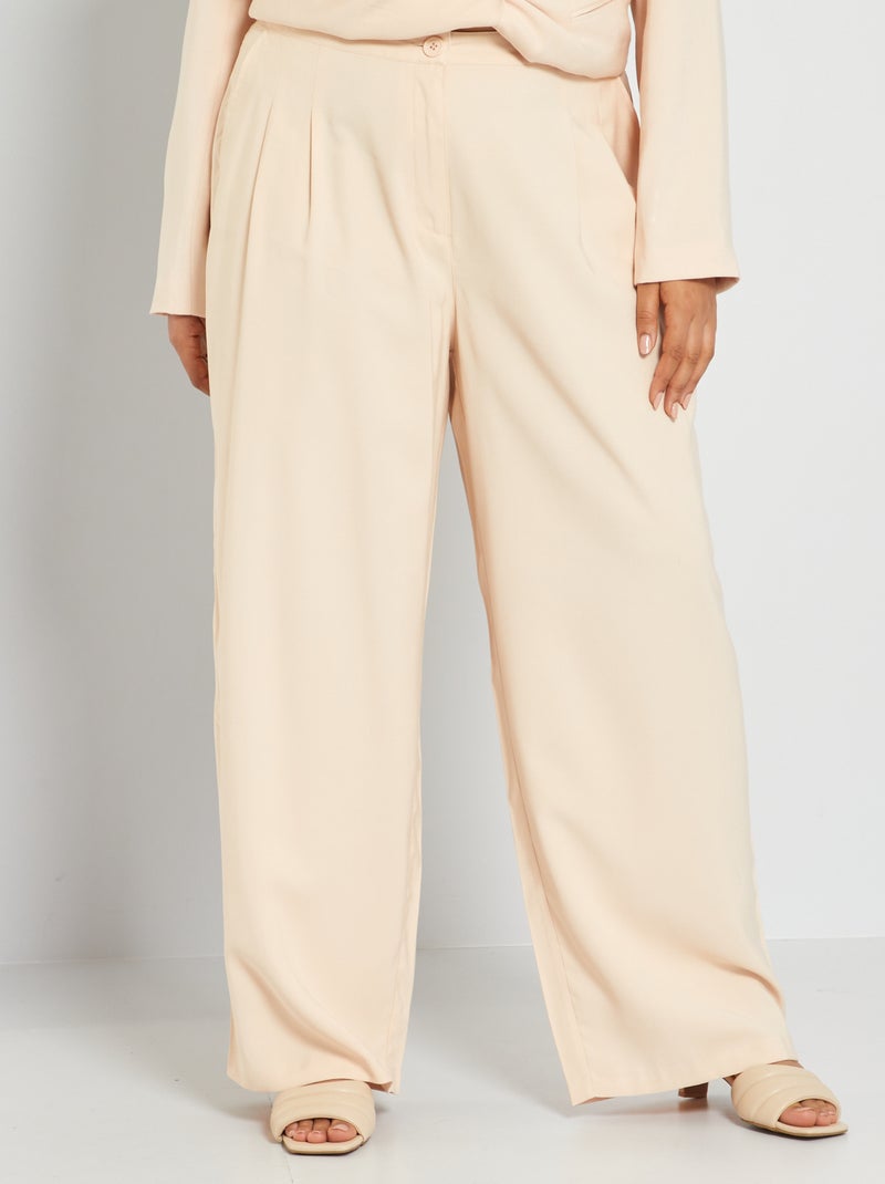 Soepele geklede broek Beige - Kiabi