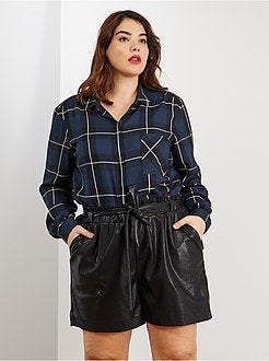 Dames Size+ - Soepele geruite blouse - Kiabi