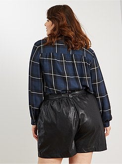 Dames Size+ - Soepele geruite blouse - Kiabi