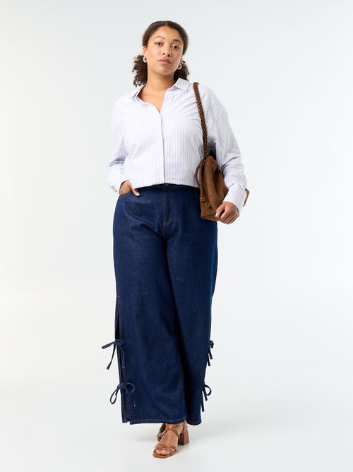 Soepele oxford blouse met strepen - Kiabi