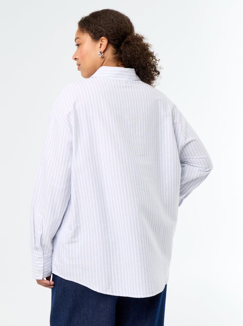 Soepele oxford blouse met strepen - Kiabi