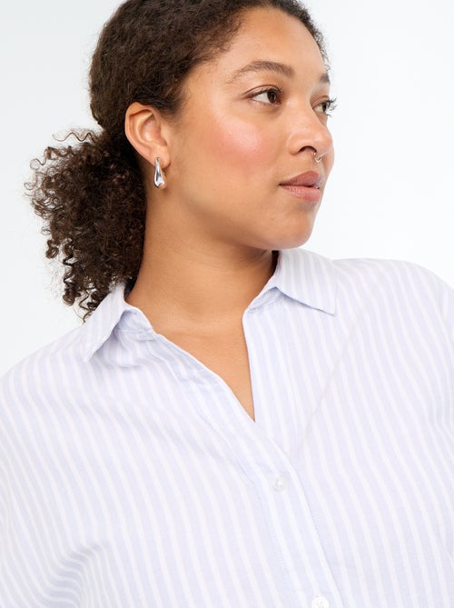 Soepele oxford blouse met strepen - Kiabi