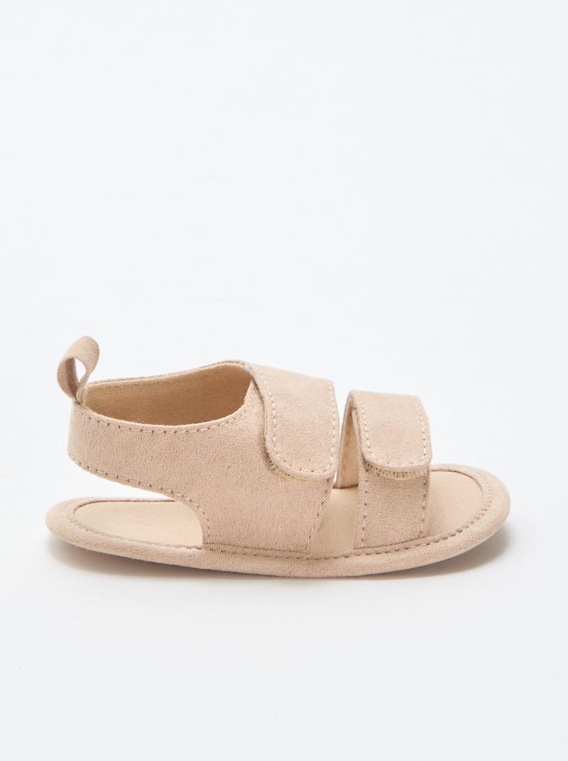 Soepele sandalen met 2 bandjes Biege - Kiabi