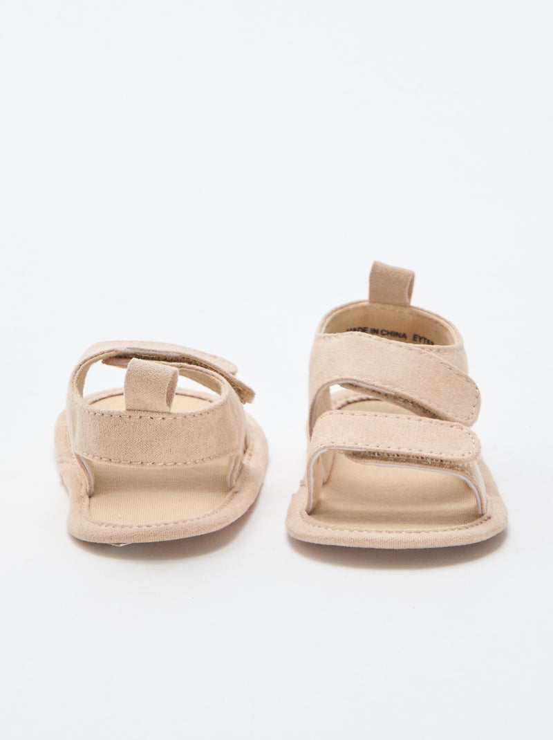 Soepele sandalen met 2 bandjes Biege - Kiabi