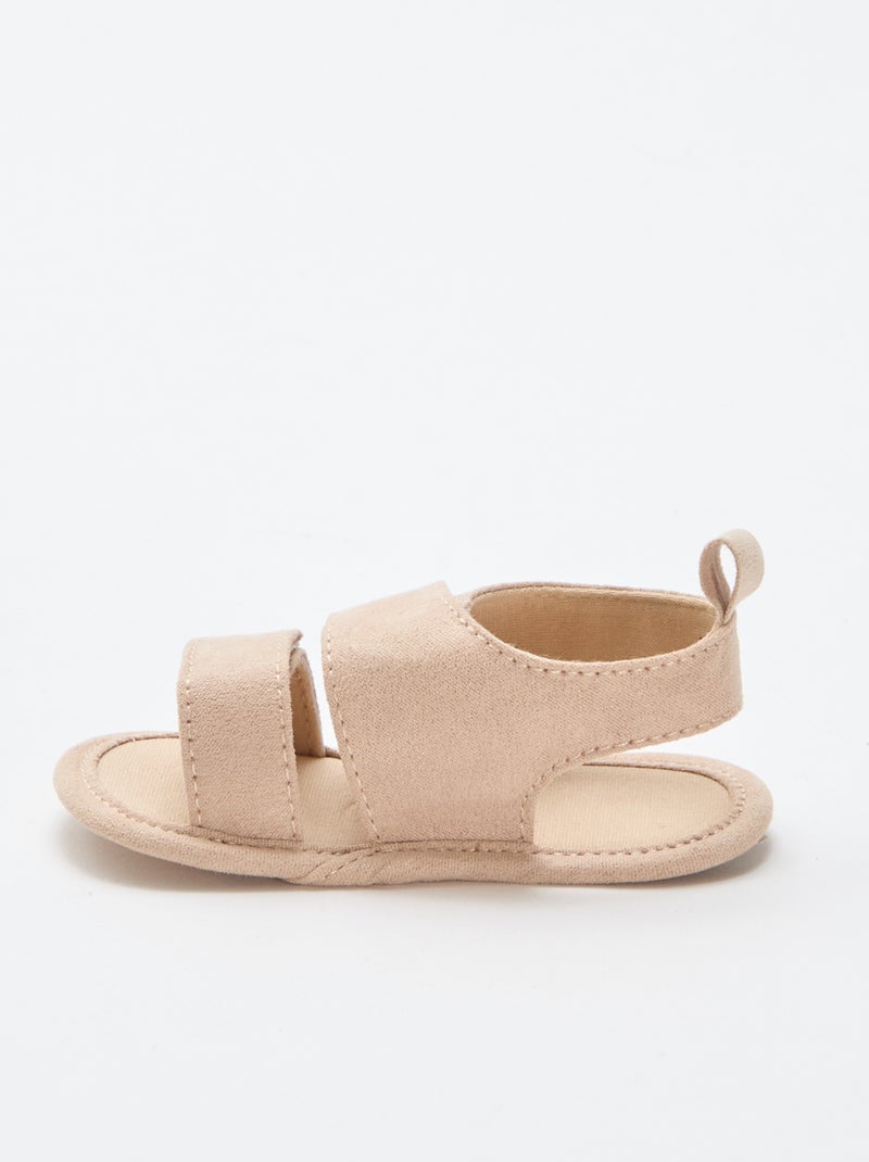 Soepele sandalen met 2 bandjes Biege - Kiabi