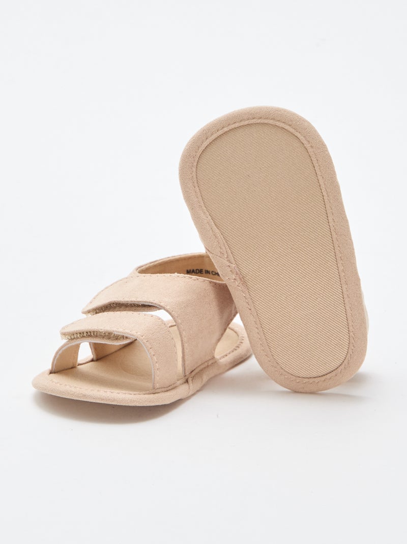 Soepele sandalen met 2 bandjes Biege - Kiabi
