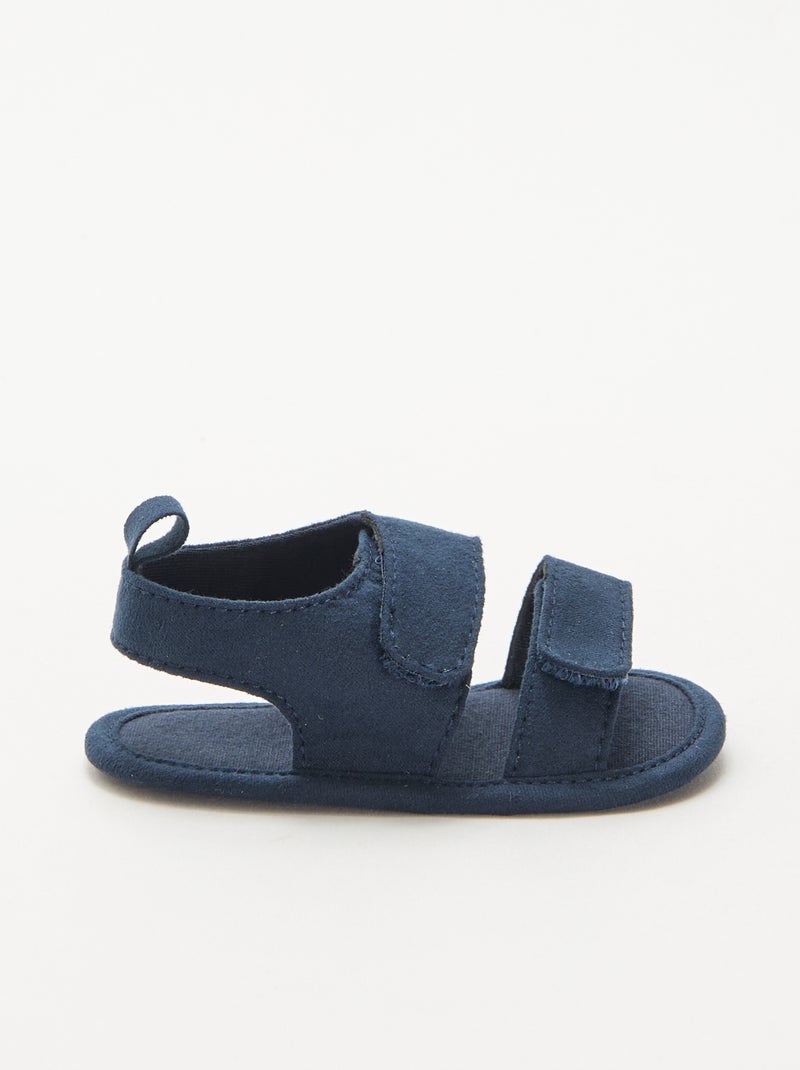 Soepele sandalen met 2 bandjes Blauw - Kiabi