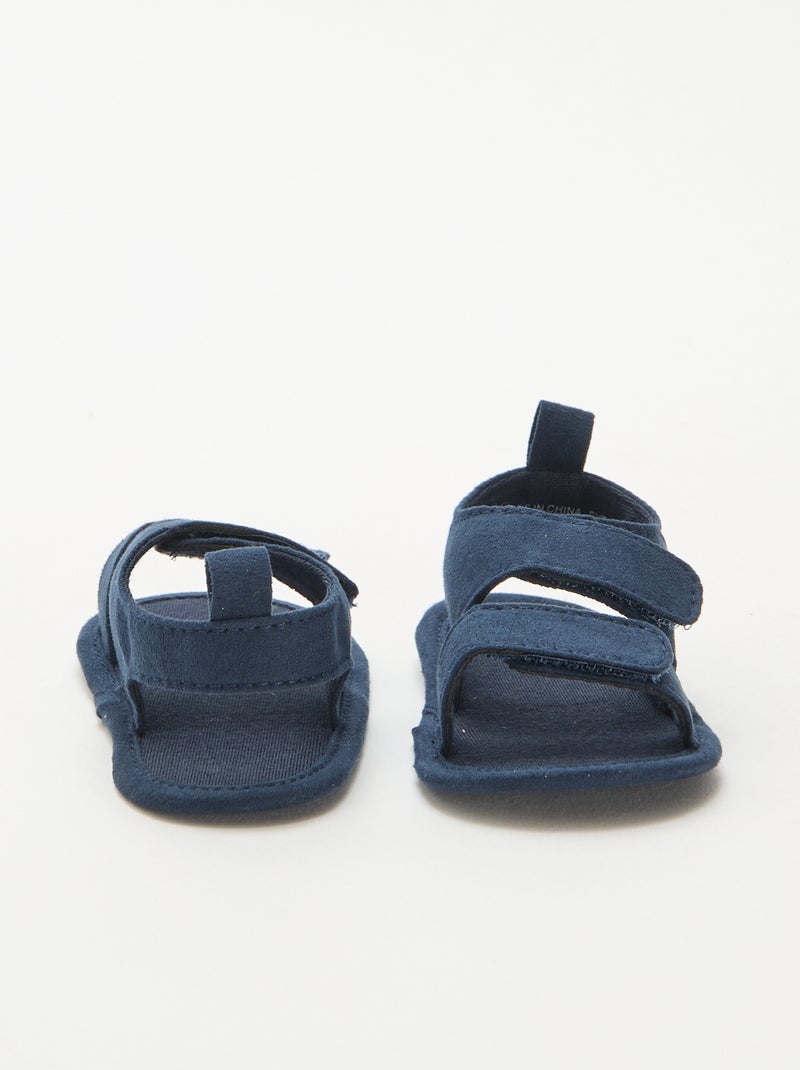 Soepele sandalen met 2 bandjes Blauw - Kiabi
