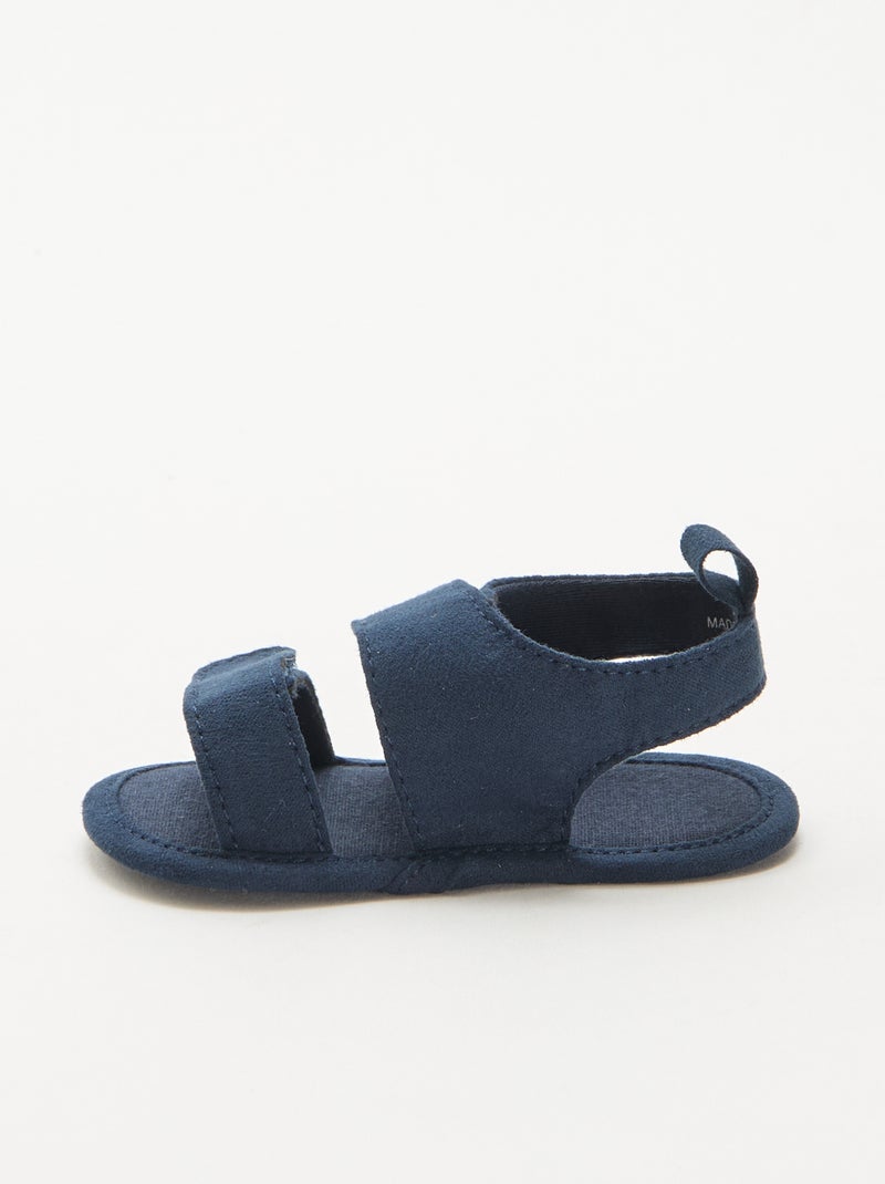 Soepele sandalen met 2 bandjes Blauw - Kiabi