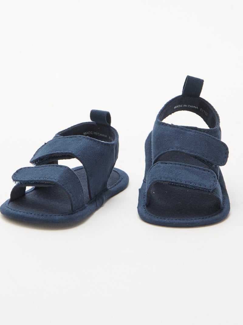 Soepele sandalen met 2 bandjes Blauw - Kiabi