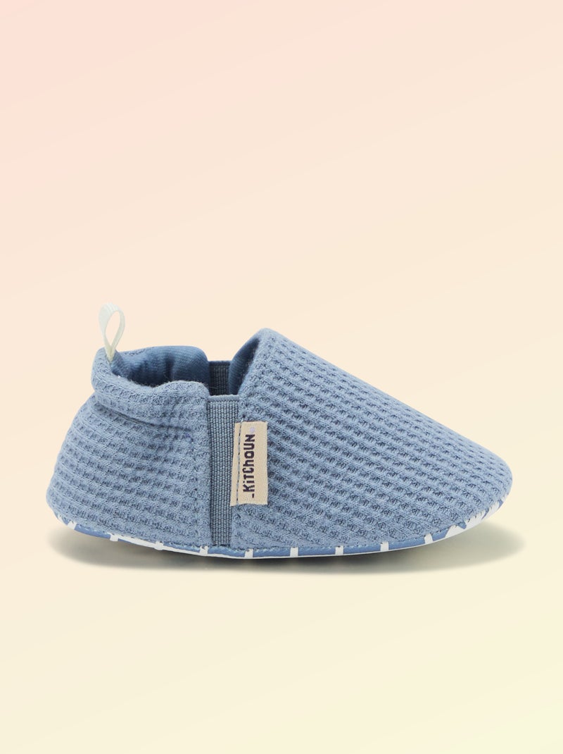Soepele slofjes met elastiek motoriek 1 - Kitchoun Blauw - Kiabi