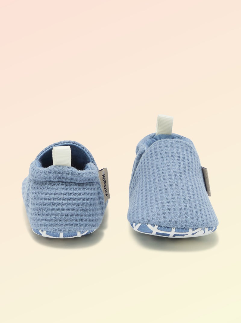 Soepele slofjes met elastiek motoriek 1 - Kitchoun Blauw - Kiabi