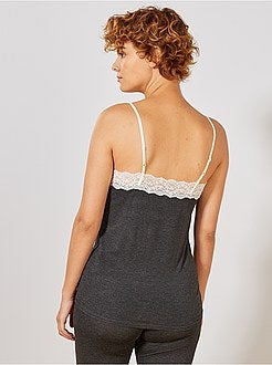 Lingerie maat S-XXL - Soepele top met kanten versiering - Kiabi
