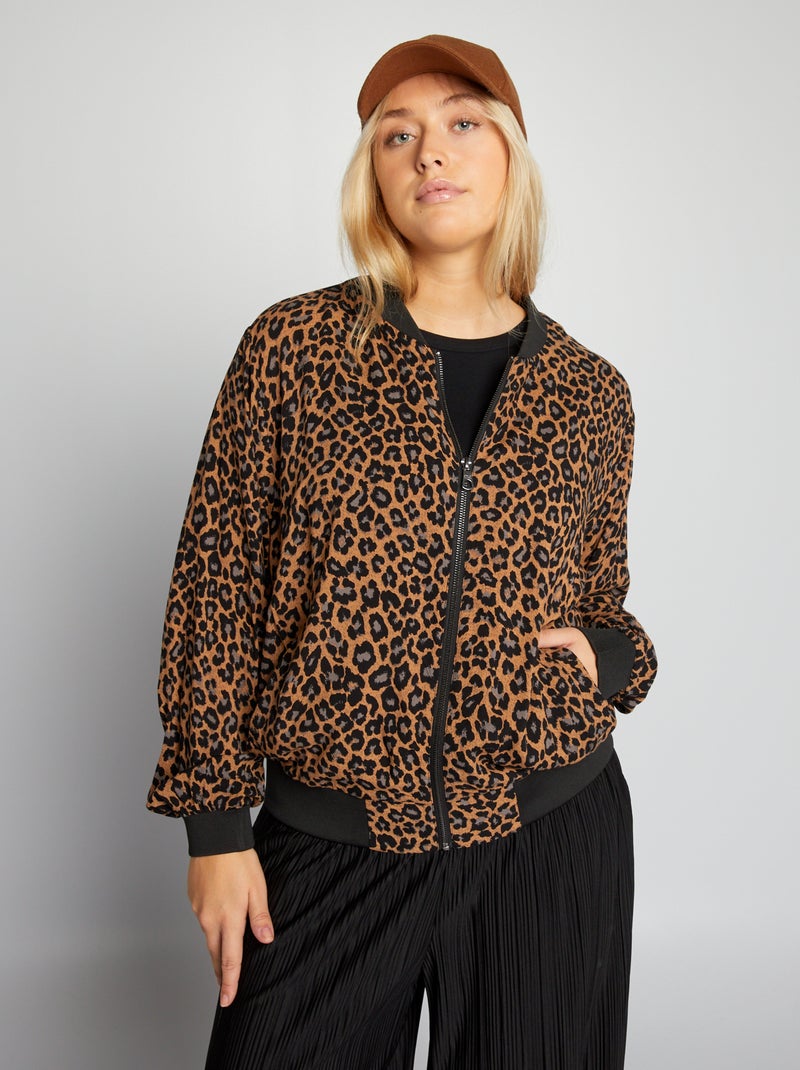 Soepelvallend jasje met luipaardprint 'Only Carmakoma' BRUIN - Kiabi