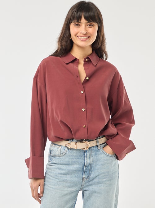 Soepelvallend overhemd met lange mouwen - Kiabi