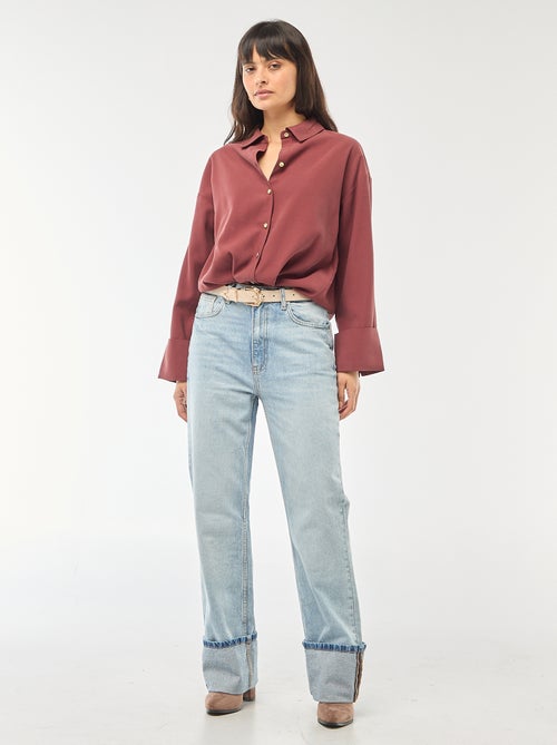 Soepelvallend overhemd met lange mouwen - Kiabi