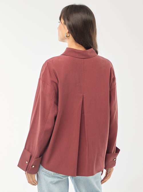 Soepelvallend overhemd met lange mouwen - Kiabi