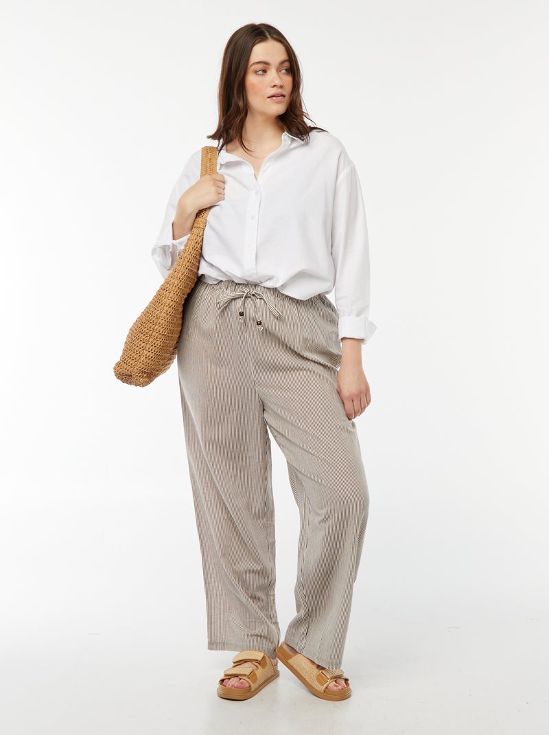 Soepelvallend overhemd van Oxford-katoen wit - Kiabi