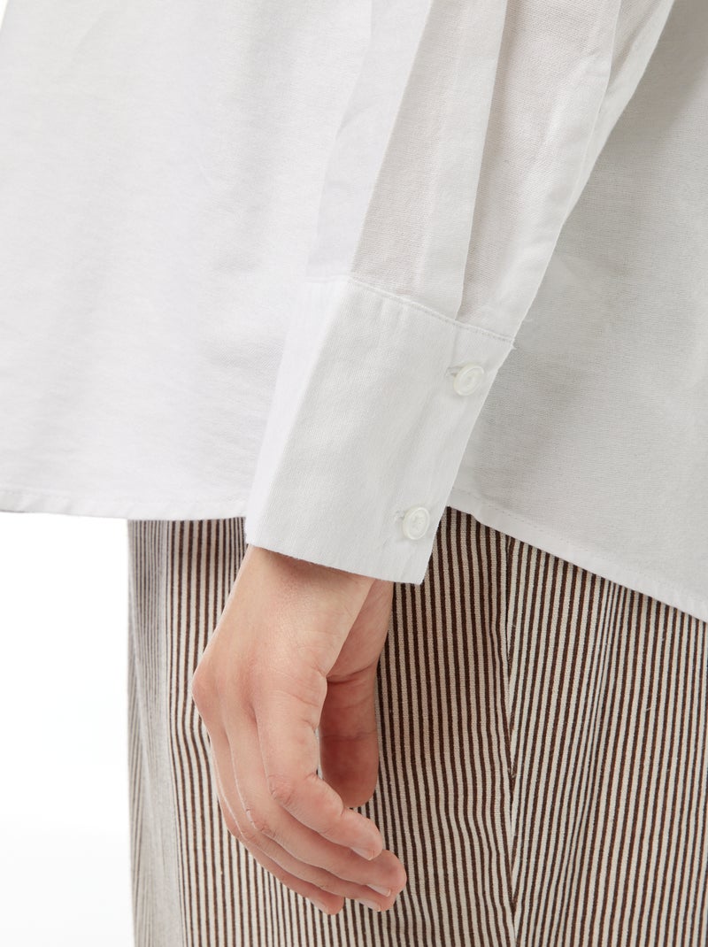 Soepelvallend overhemd van Oxford-katoen wit - Kiabi